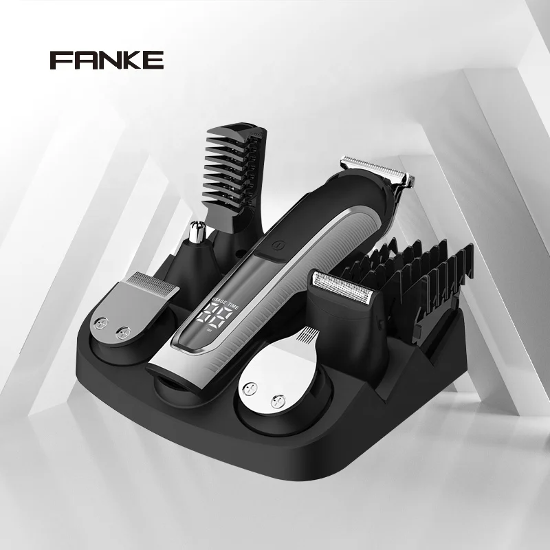 FK-8988T Cordless Men's Grooming Set - Stainless Steel Hair