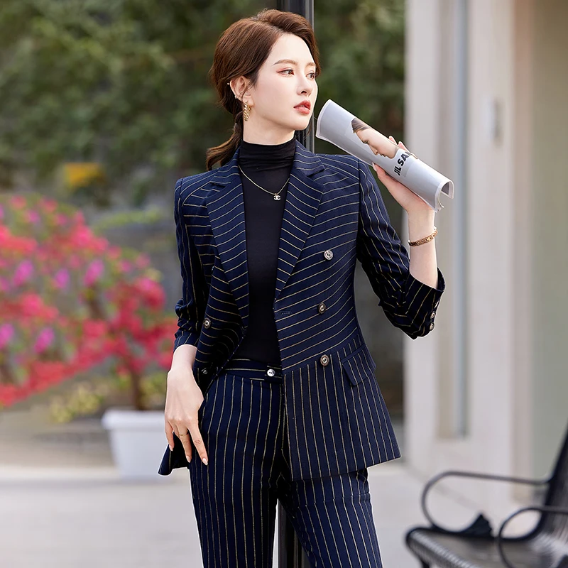 Blazers For Women Fall Fashion Striped Lined Suit Jackets