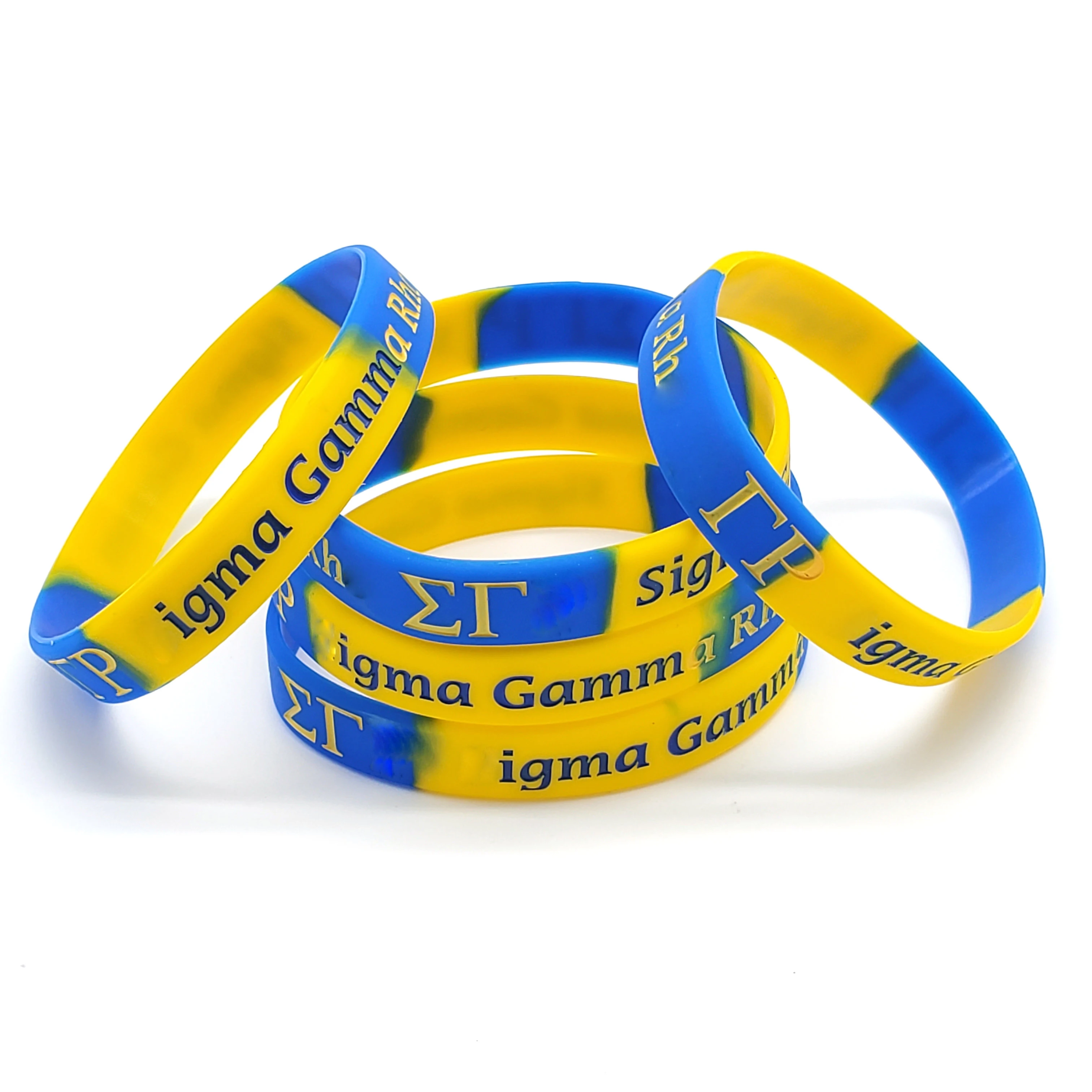Sorority And Fraternity Greek Letter Silicone Rubber Bracelet