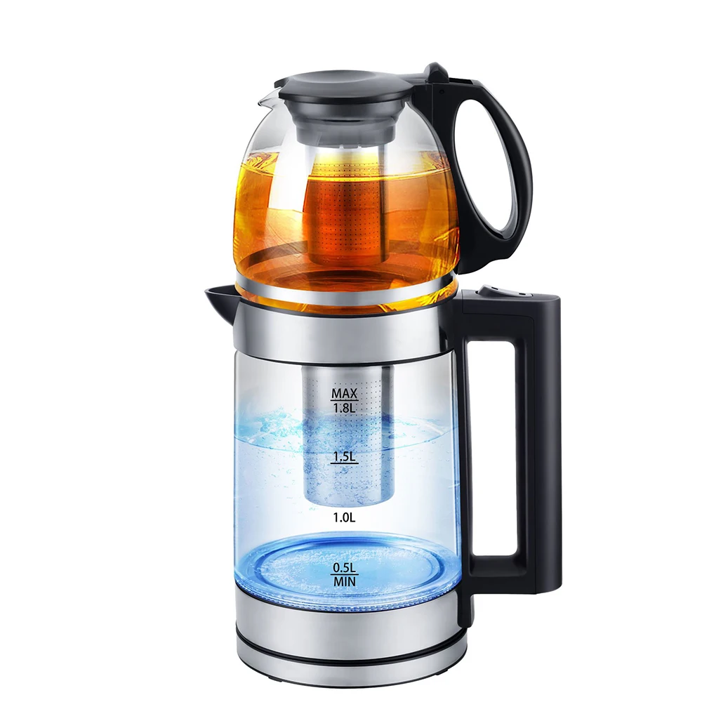 Electric Glass Tea Kettle 1.8l Water Jug Fast Boil Water Electric Glass