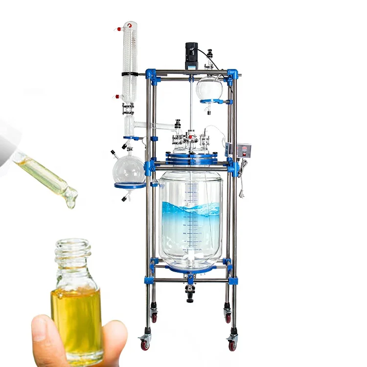 TOPTION 2L Laboratory Jacketed Batch Glass Reactor With Rectification Column System