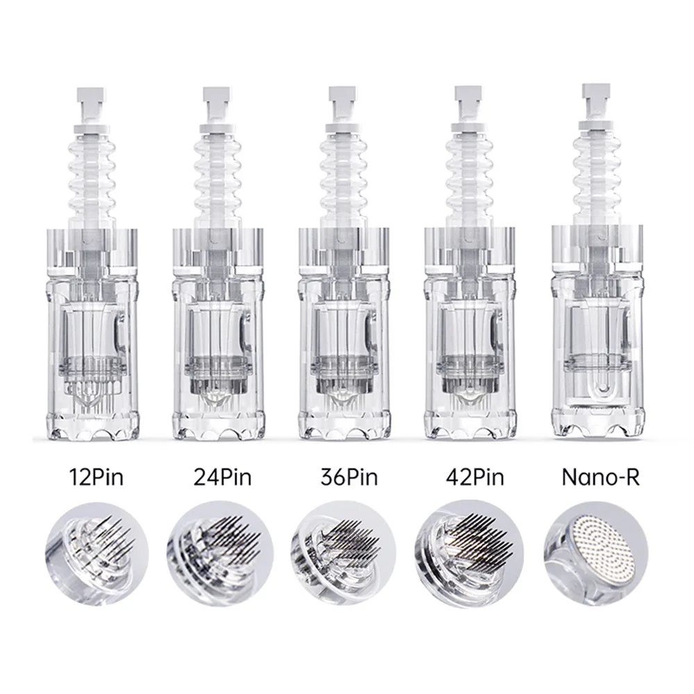 <h3 class="isSelectedEnd"><strong>Replacement needle cartridges designed for the Dr. Pen Ultima A10 microneedling device, available in 12-pin, 24-pin, 36-pin, 42-pin, and Nano-R configurations.</strong></h3> <p class="isSelectedEnd">Choose the cartridge configuration that best matches your treatment technique and coverage requirements. Each cartridge is designed as a replaceable treatment head for the <strong>Dr. Pen Ultima A10</strong>, allowing operators to keep the device ready for different microneedling applications without replacing the complete pen.</p> <p class="isSelectedEnd"><strong>Available Configurations:</strong> 12-Pin · 24-Pin · 36-Pin · 42-Pin · Nano-R</p> <blockquote><strong>Compatibility:</strong> Designed specifically for the Dr. Pen Ultima A10. Always verify the device model and cartridge connection before ordering.</blockquote> Dr. Pen Ultima A10 Replacement Cartridges – 12/24/36/42 Pin & Nano-R