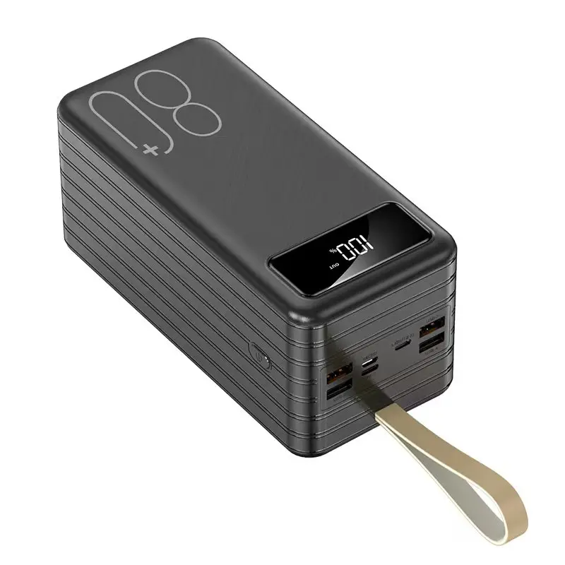 Large Capacity 80000mAh Portable Power Station, 5V2A 4 USB Output Multi-Port Power Bank, Built-in LED Light and Lanyard PB216