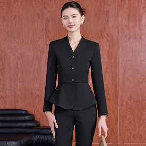 New Design Fashion Elegant Casual Slim Fit Women's Office Business Suit Pants Two-piece Suit Formal Work Suit for Interview