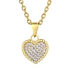 gold cable chain+Gold full heart pendant