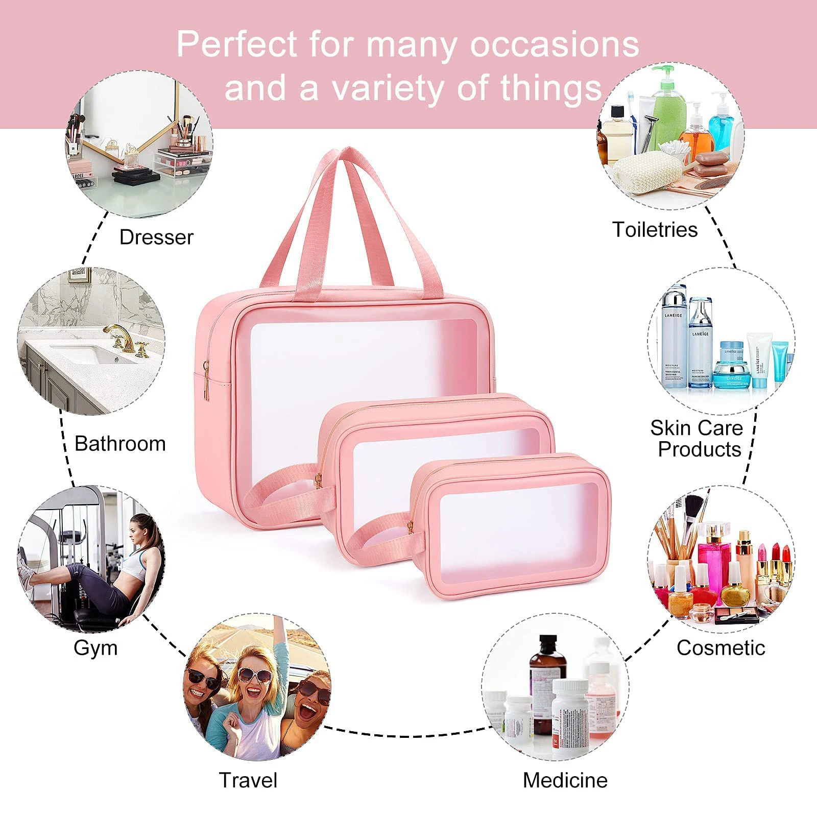 Clear Pvc Travel Wash Bag Toiletry Waterproof Plastic Cosmetic Makeup ...