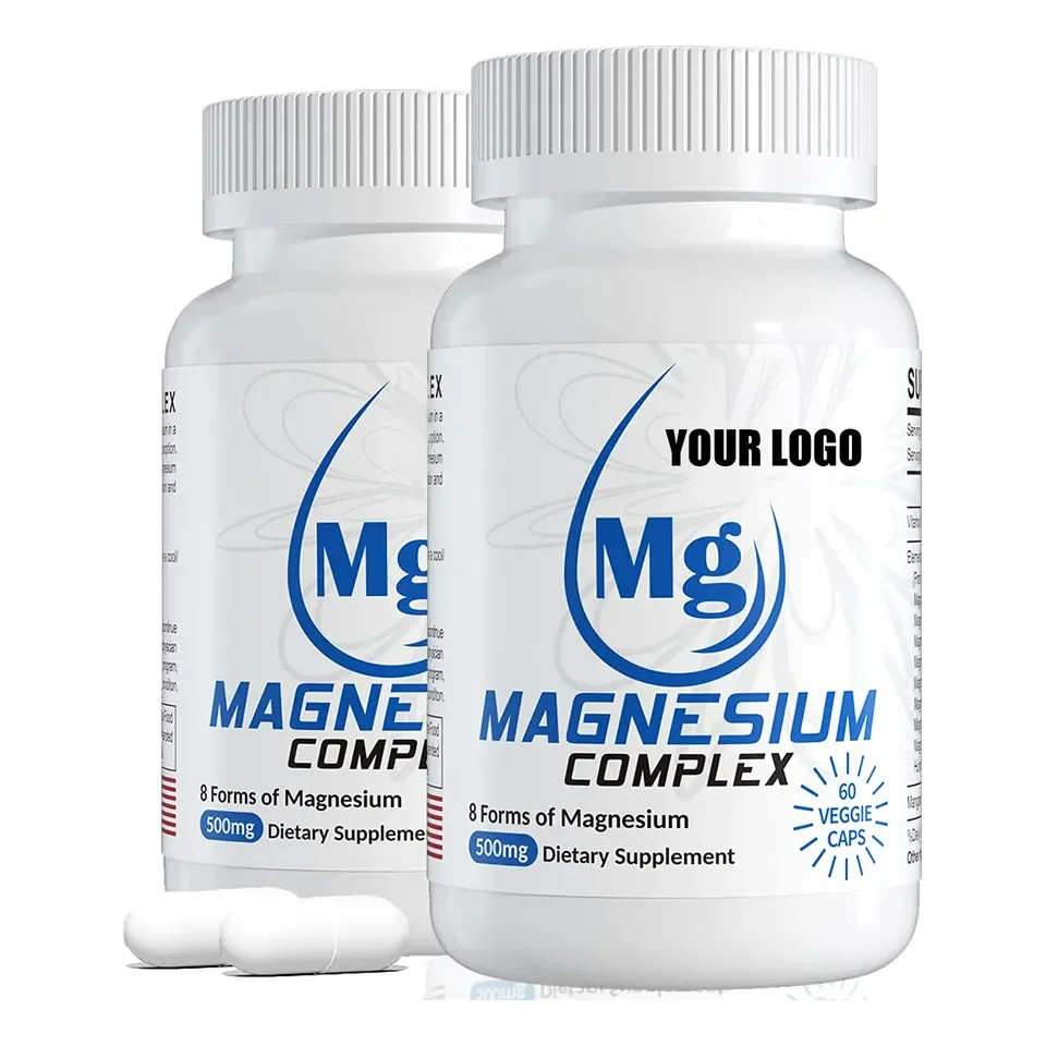 Magnesium Complex Vegan Capsules Supplement High Absorption Mg for Calm Sleep Mood & Muscle Relaxation  Magnesium  capsules