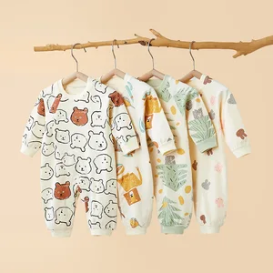 Baby Spring and Autumn New 0-12 Months 100% Cotton Boys Girls Long Sleeved Baby Pajamas Infant Romper