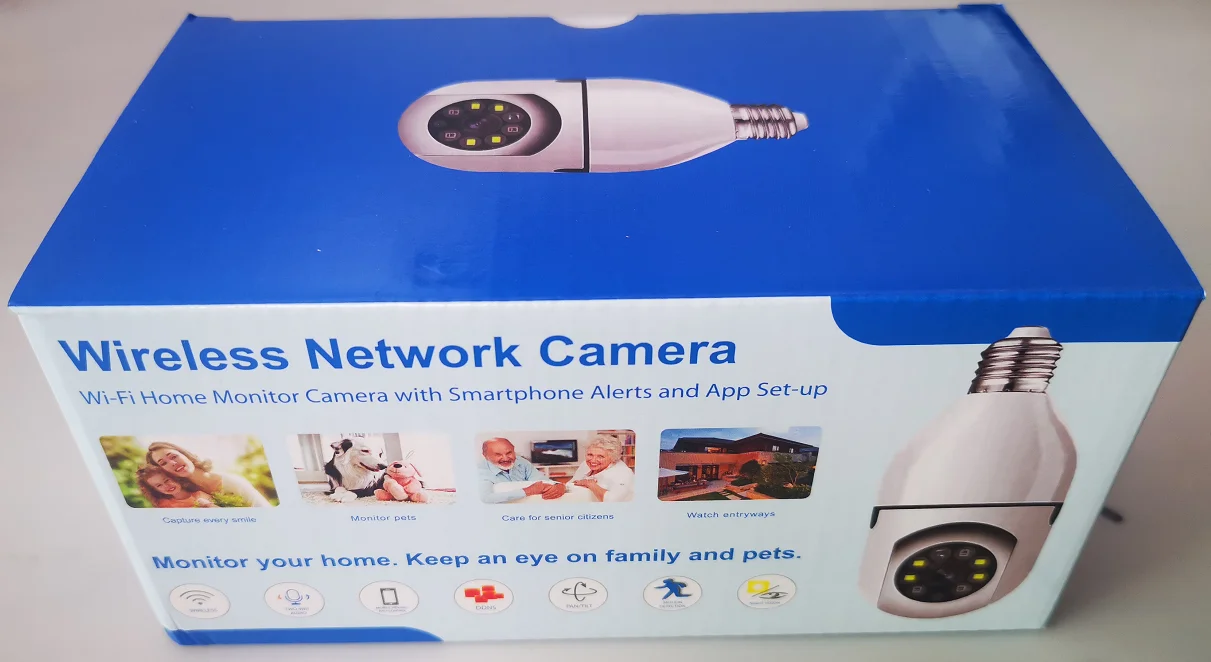 Yiiot 2mp Indoor Light Bulb Camara Wireless Night Vision Spy 360