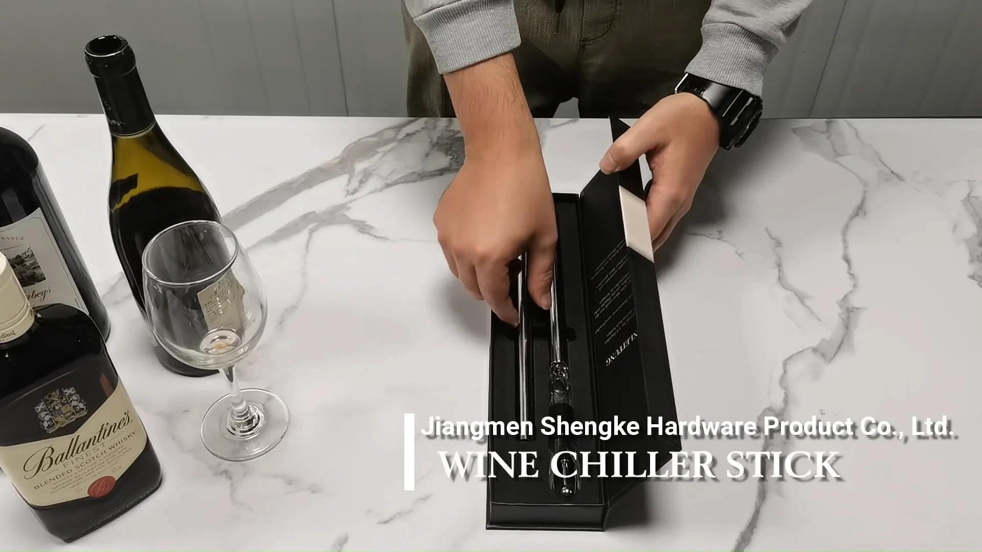 Highend Gift Box Of Wine Chiller Stick Stainless Steel Wine Bottle