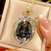 Black and gray pendant with Chopin chain