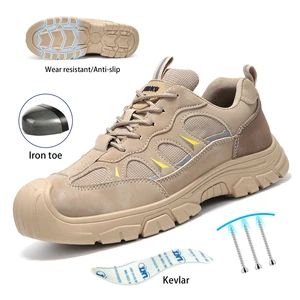 JIANKUN 2026 New Hot Safety Shoes Iron Toe Anti-smashing Anti-Puncture Cheap Light Weight Breathable Summer Work Shoes for Men