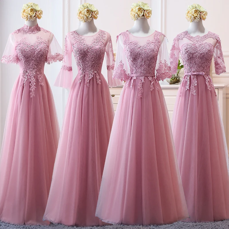 light blue bridesmaid dresses long Puffy Sleeves Tulle Boho Wedding Dresses