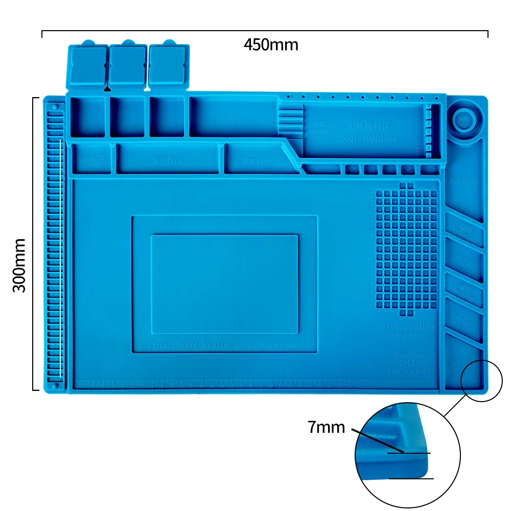 Kaisi Maintenance Platform Insulation silicone Pad Heat Resistant Silicone Phone Repair Magnetic Mat
