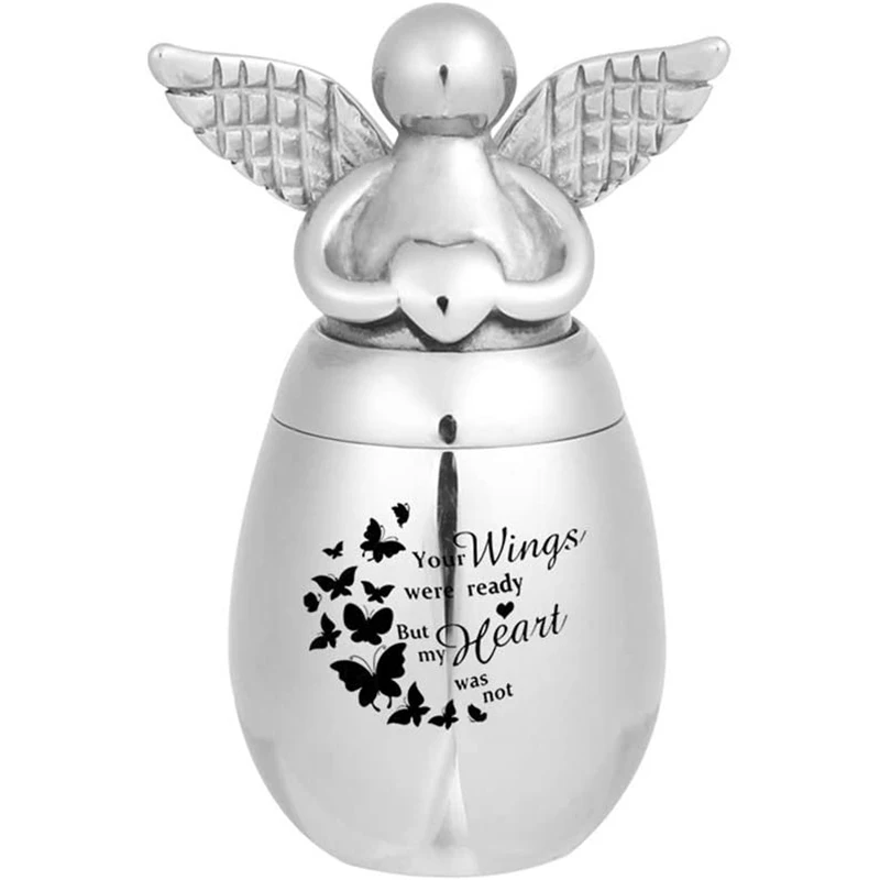 316L Stainless Steel Angel Wing urns Can Open Ashes Holder Cremation Urn Memorial Keepsake Pendant Jar for Men Women Pets