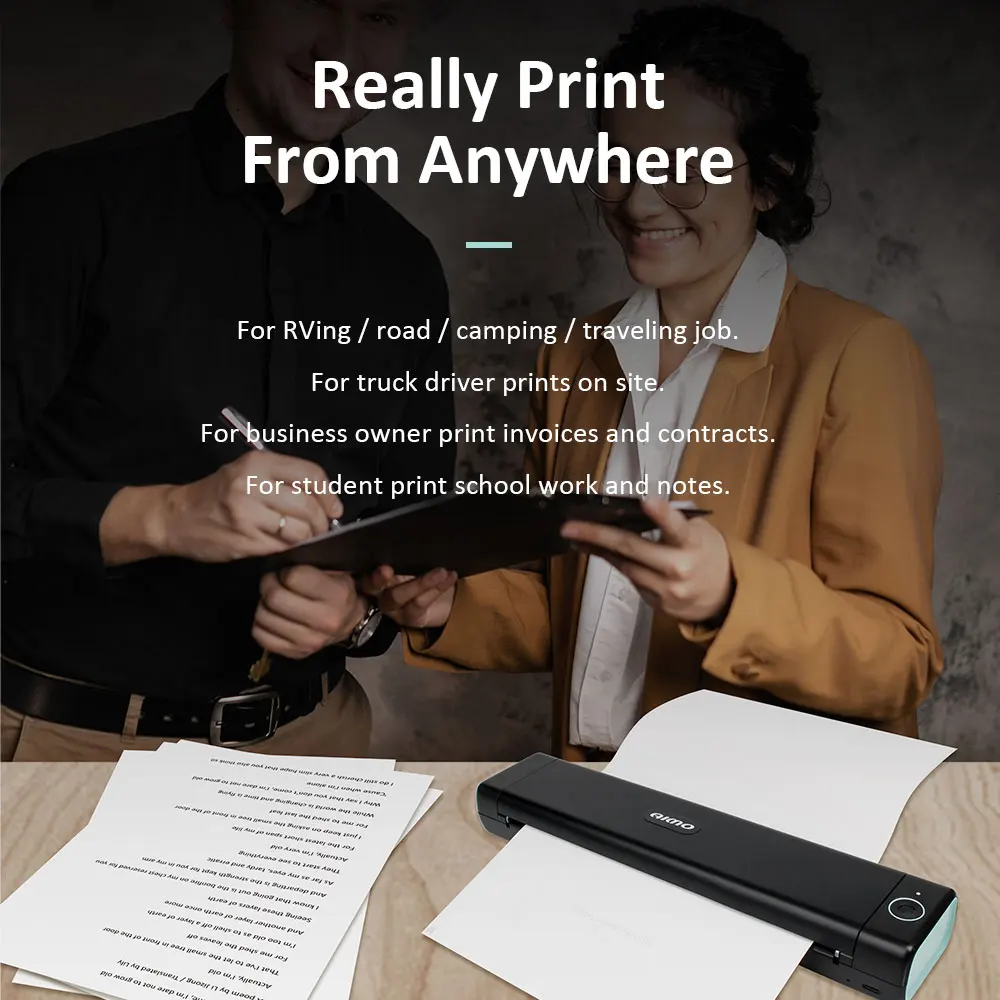 Portable A4 Wireless Inkless Thermal Transfer Printer blue tooth Thermal Printer for Daily Using