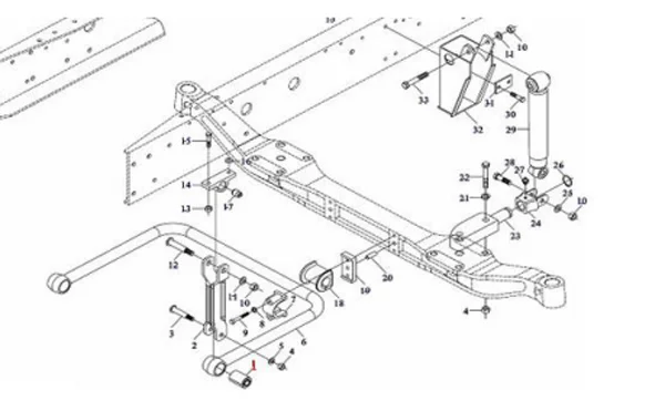 DZ9H259680087 Front stabilizer boom SHACMAN  suspension F2000 F3000 X3000 M3000 H3000 L3000