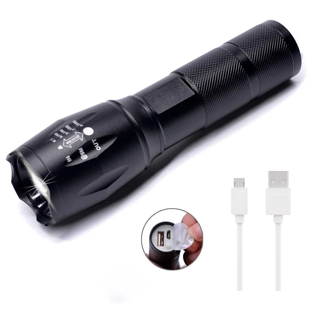 Aluminum Alloy Waterproof Tactical Flashlight Rechargeable led Flashlights For Outdoors