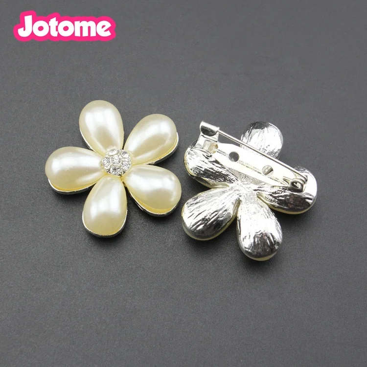 30 mm Pearl Flower Snap Button Luxury Wedding Invitation Decoration Zinc Alloy Metal Plating Technics