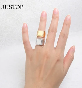 Wholesale 18K Gold Plated Zircon Ring Custom Logo Name Free ODM OEM Copper Brass Finger Ring for Men's Gift