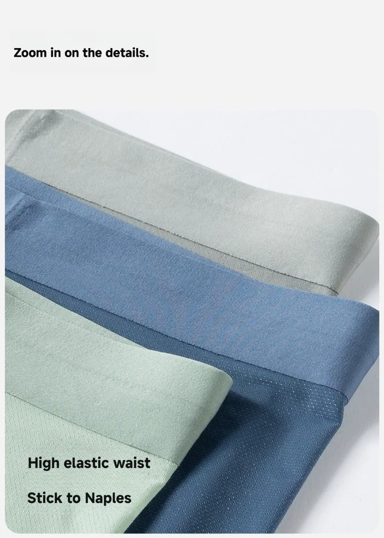 New Arrival Men's Underwear Breathable  Antibacterial Ice Silk Men's Boxer Briefs Nylon Men's Underpants Custom OEM Supplier