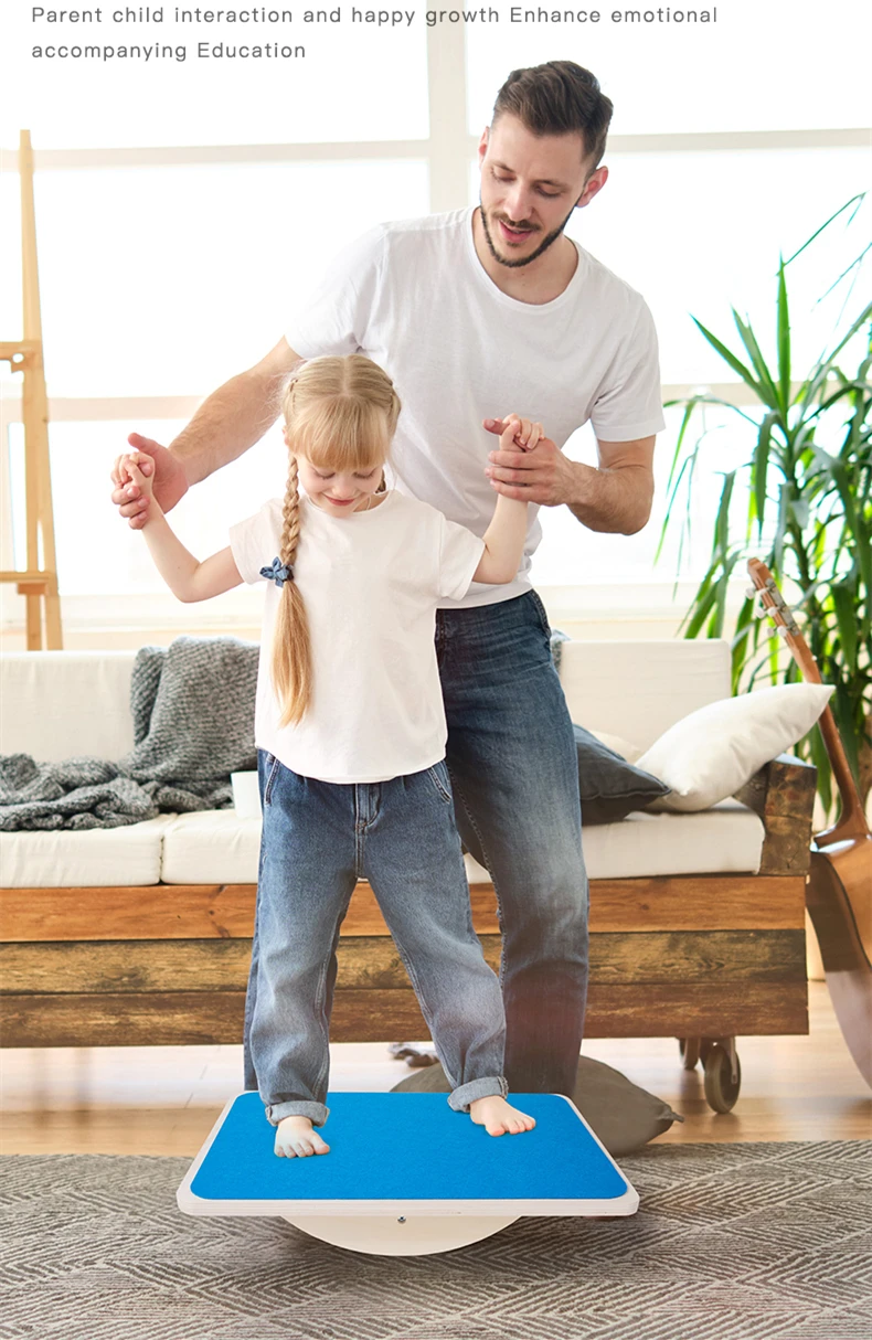 Kids Wooden Balance Rocker Board,Wood Standing Desk Accessory Balancing ...