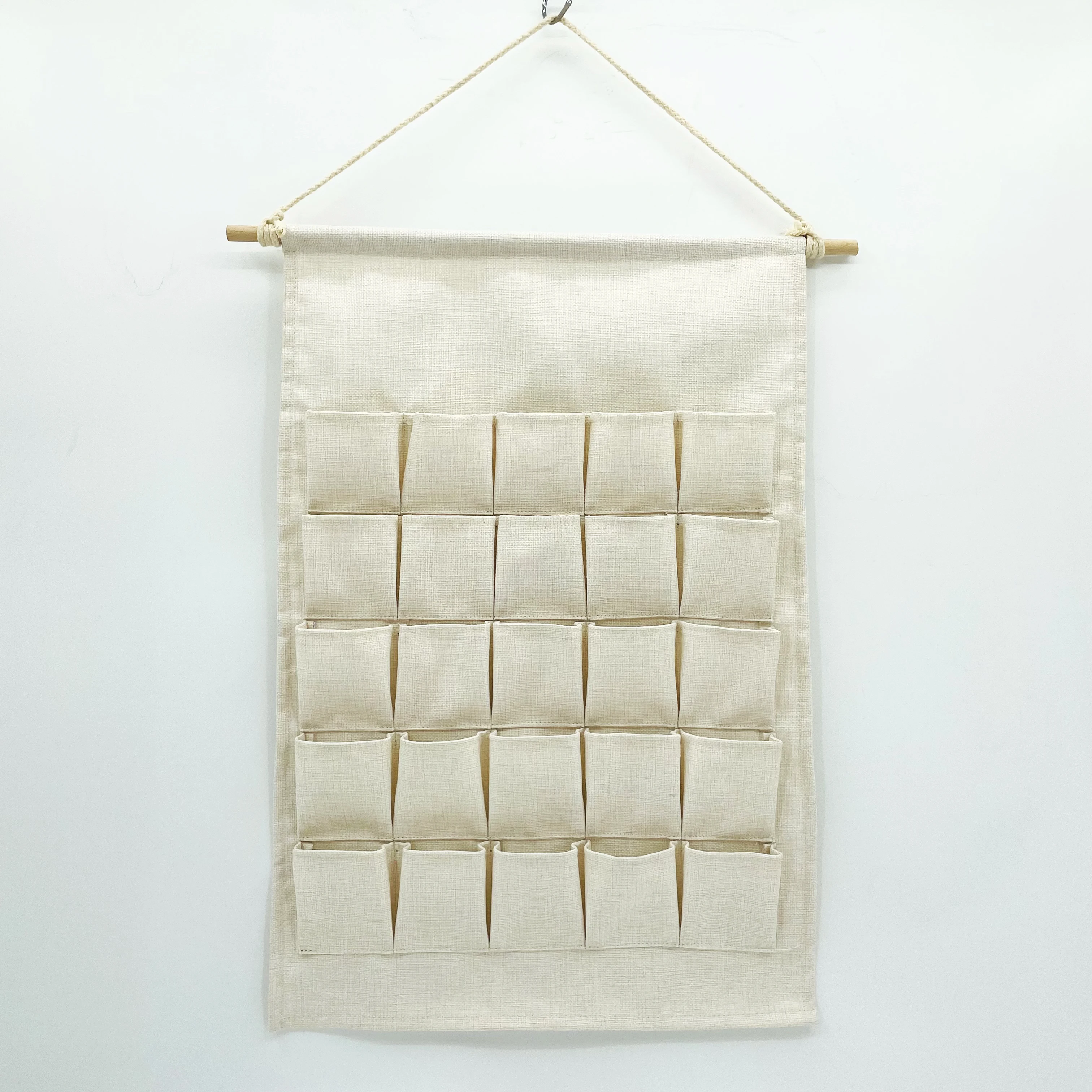 Sublimation Blank Burlap Christmas Advent Calendar with Pockets Wall Hanging Bag for Home Xmas Countdown Decoration
