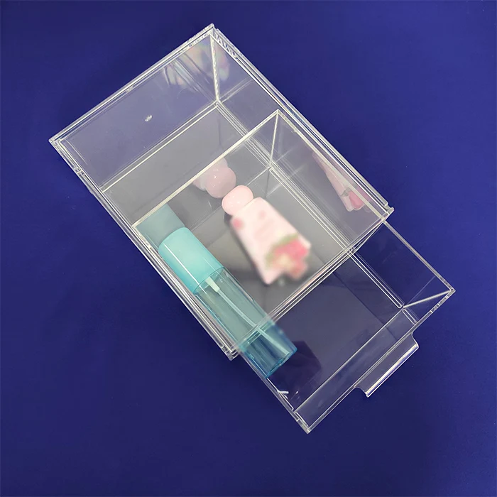 Desktop Stackable Rectangular Clear Acrylic Makeup Storage Drawer Box Acrylic Bathroom Organizer