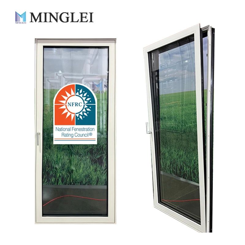 СЕ сертификовани уски оквирни касементни прозор, енергетски ефикасни, звучно изоловани окретни алуминијумски прозори