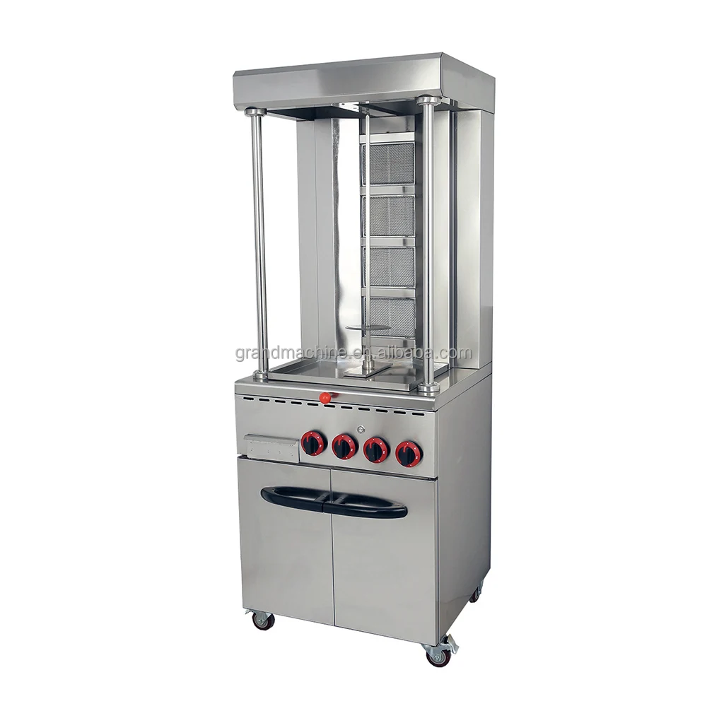 Commercial multi-control gas  Turkey barbecue machine Brazil automatic rotary barbecue meat sandwich machine shawarma machine factory