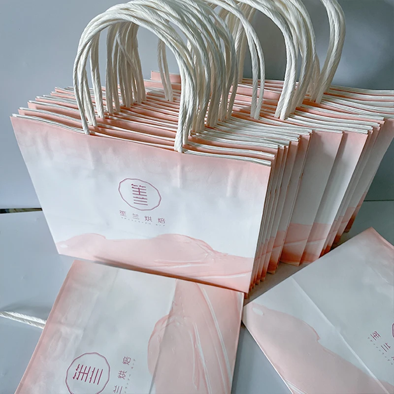 Food Bread Packaging Bag Kraft Paper Bag Custom Bag With Own Logo Hdpk