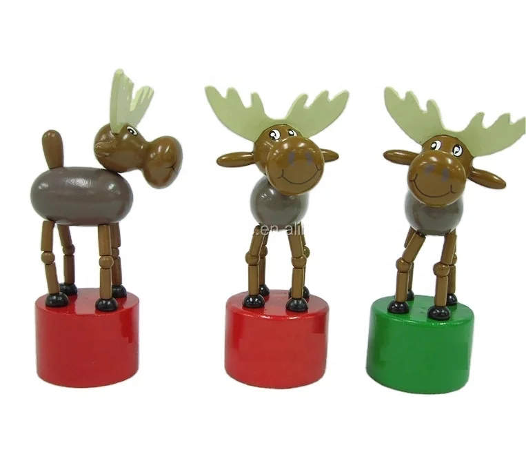 Деревянная марионетная игрушка с пуш-ап лосями