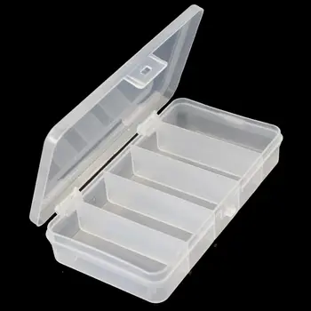 PP Plastic Small Multifunction Clear Storage Case 5 Compartments Fishing Tackle Accessory Lure Box