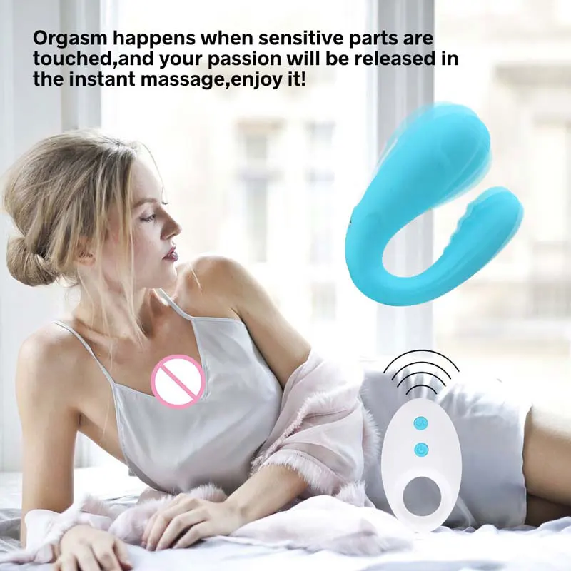 10 Modes Blue IPX7 Waterproof Rechargeable Vibration Vagina Remote Control Vibrator Sex Toy