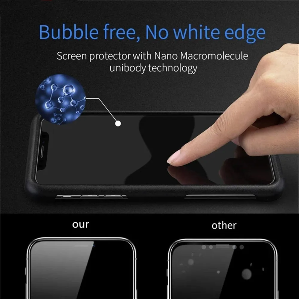 No Hole Fingerprint Unlock Edge Glue Curved Tempered Glass Screen Protector  for Samsung S23 S22 S21 S10 S20 Note10 Plus 20 Ultra