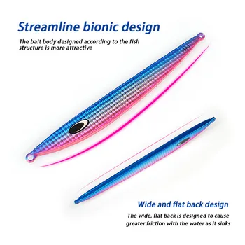 Cross-Border Iron Plate Lure Blade-Shape Deep-Sea Tuna Long-Cast Laser Metal Lead Fish Hard Bait Without Hooks In-Stock – Metal Jig – view 3