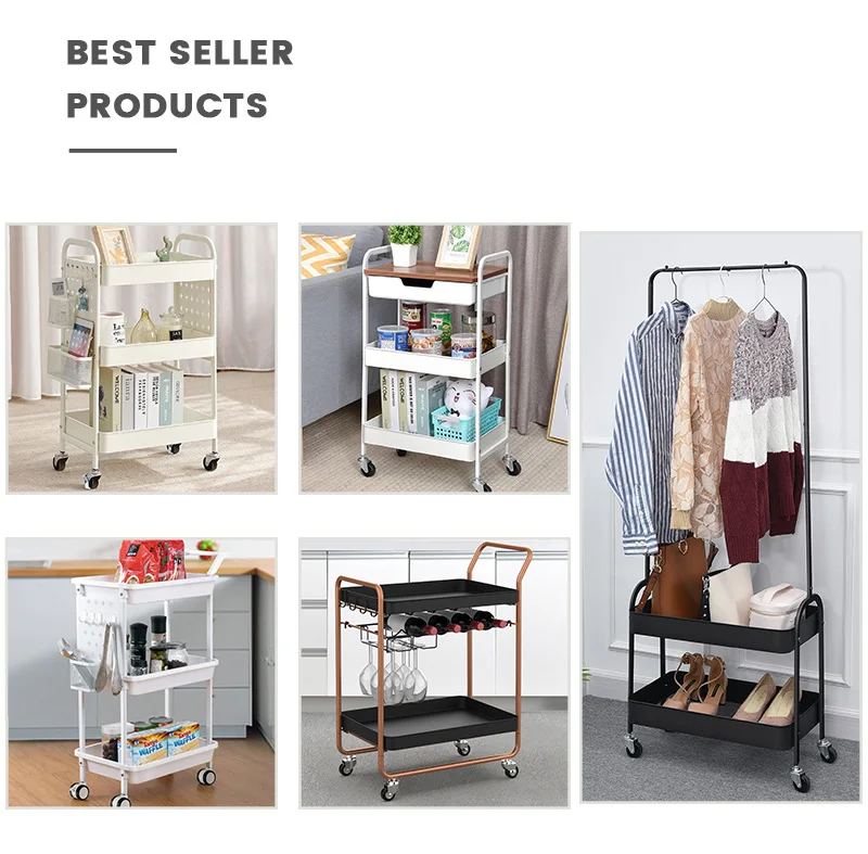 3 Tier Mesh Basket Mobile Rolling Storage Rack Bathroom Utility Shelf ...