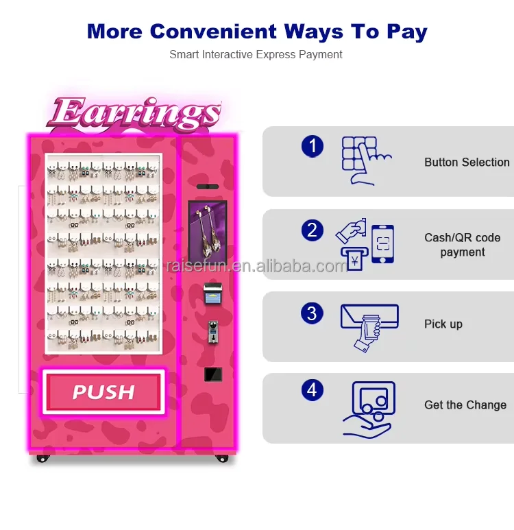 product factory price pink beauty vending machine cosmetics  smart led display showcase for  on nails false lashes hair cosmetics sale-4