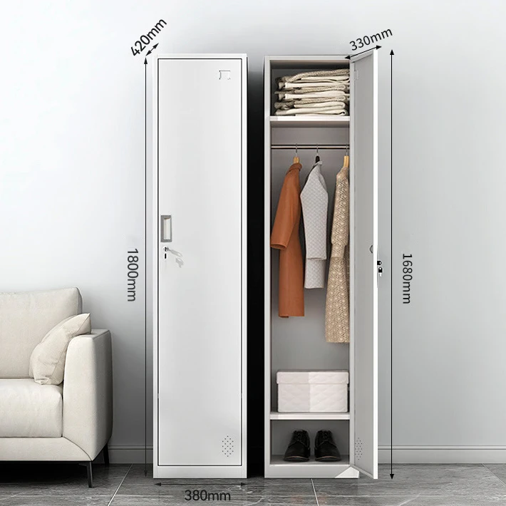 Gray White Steel Three Door Locker for School, Gym, and Office Storage