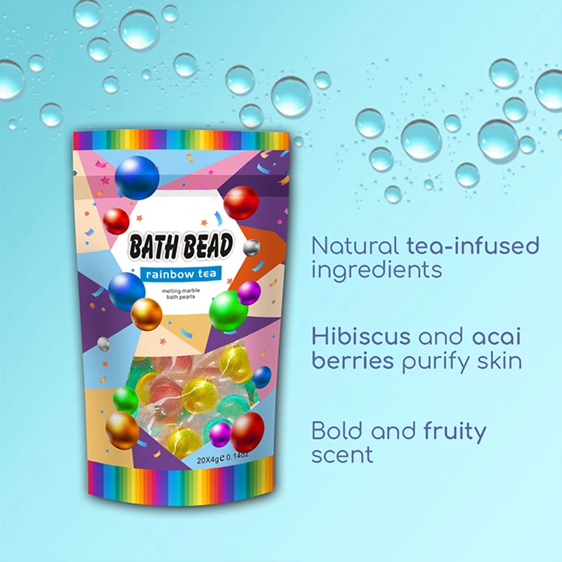 Собственная торговая марка, оптовая продажа, OEM, красочные ароматические расслабляющие пузырьки для ванной, жемчужные бусины, масла для детской ванны