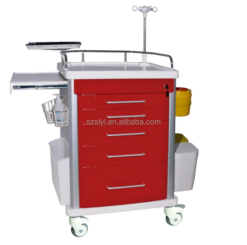 Mobile  Metal Emergency Trolley Aluminum Emergency Trolley Caters