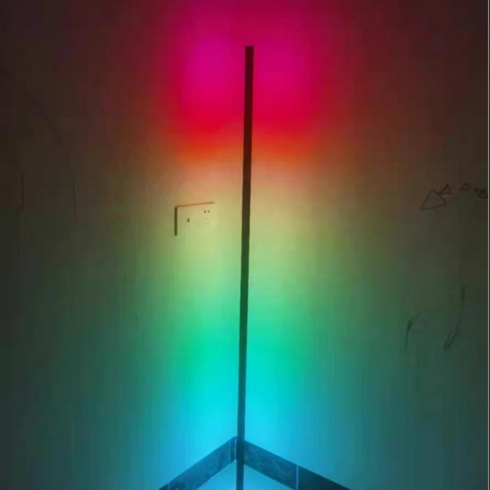 2021 New Etch Designer RGB Rainbow Remote Control Dimming Stand Lighting Led Floor Lamp RGB Corner Sunset Lamp
