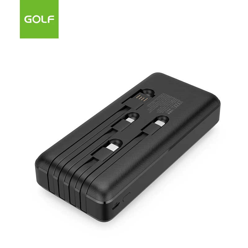 20000mah Power Bank Digital with Built-in Cable High Capacity  Mobile Charger Factory Price 20000mAh LCD Power Bank