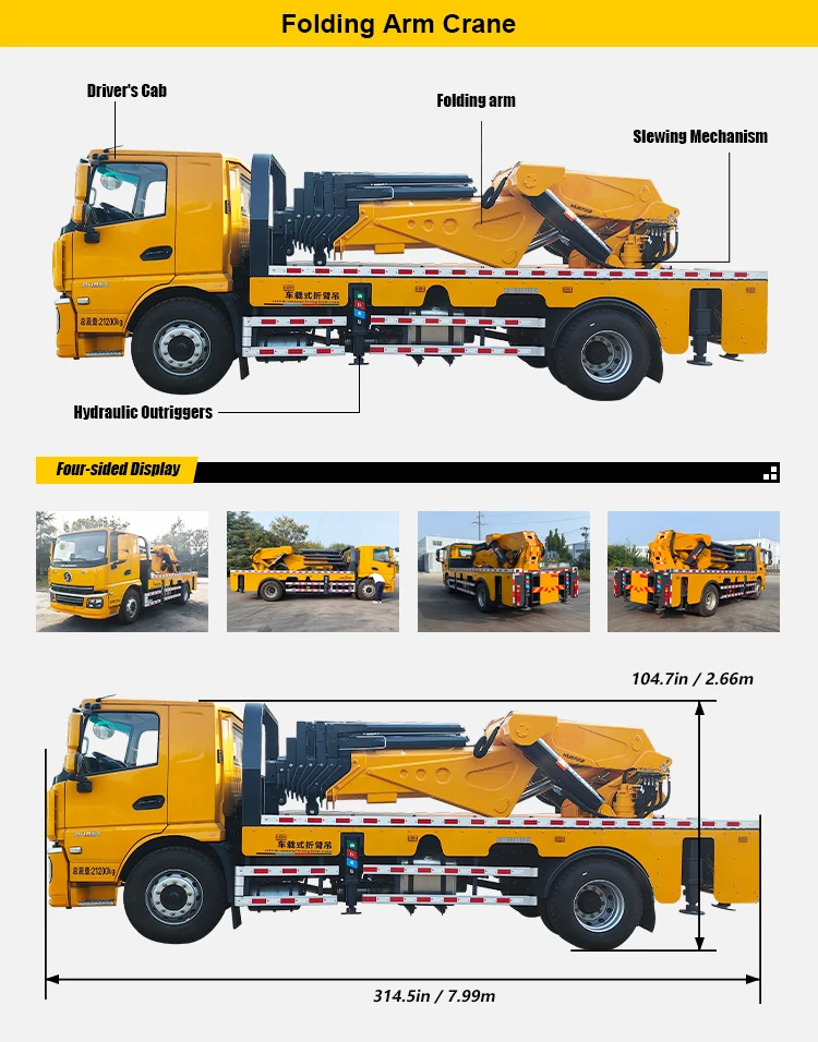 Hydraulic Manipulator Lifting Mobile Truck 38 Ton Folding Arm Mounted Crane Truck 1
