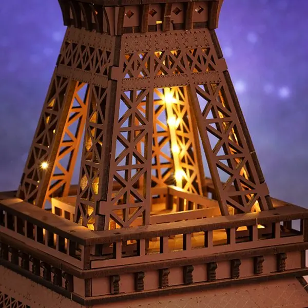 Robotime Rolife Night of the Eiffel Tower 3D Wooden Puzzle TGL01 Home Decoration Festival Gift
