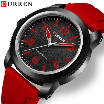 CURREN Watch 8454 Men Luxury Large Dial Silica Gel Strap Mens Watches Waterproof Luminous Male Wristwatch Relogio Mascul