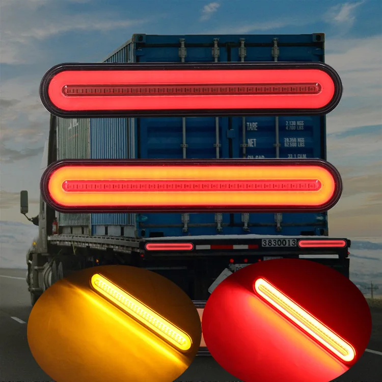 24/7TRS004 2x LED Rear Neon Tail Lights Lamps E-marked Truck Trailer