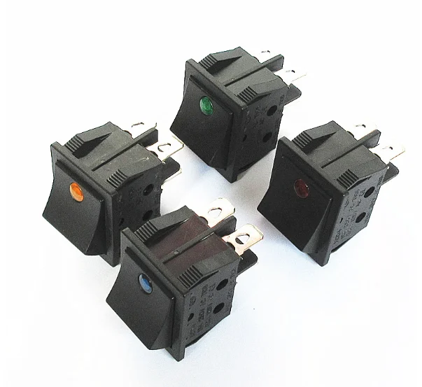 1E4 Kcd4 Rocker Switch T85 1e4 Large Size Large 4 Pins Cat Eye 20A 250VAC Mini Push Button Switch Red Green Yellow Blue White