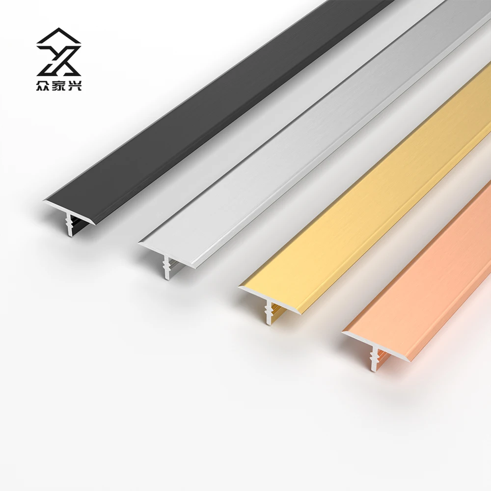 Anti-slipping Finished Metal Ceramic Edge Strips Aluminum T Shape Tile Floor Trim manufacture