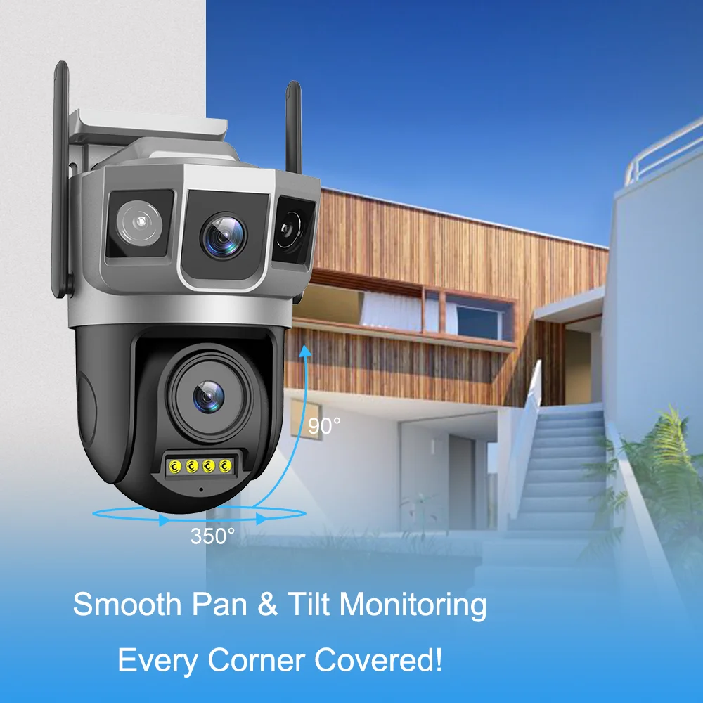 V380PRO IP Camera WIFI Security Network Camera 10X Zoom 2k HD PTZ Outdoor Home Surveillance Cam CCTV Full Color Night Vision